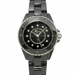 Chanel J12 33mm H5701 Women's Watch, 12 Diamonds, Black Ceramic Quartz Watch